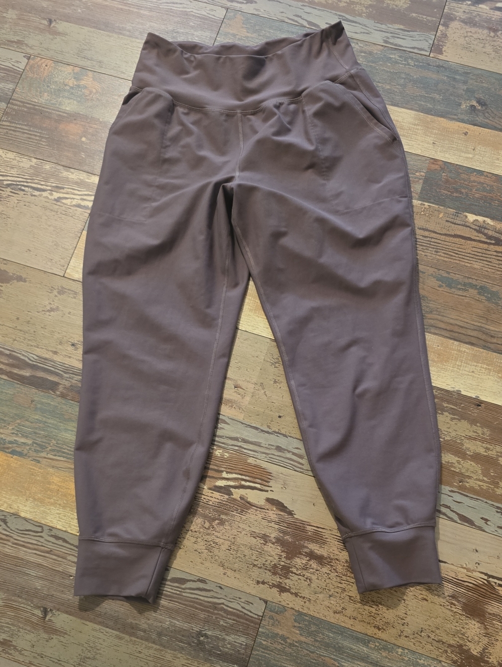 Old Navy Active Powersoft Jogger Pants Womens L Brown High Rise Go-Dry Athletic